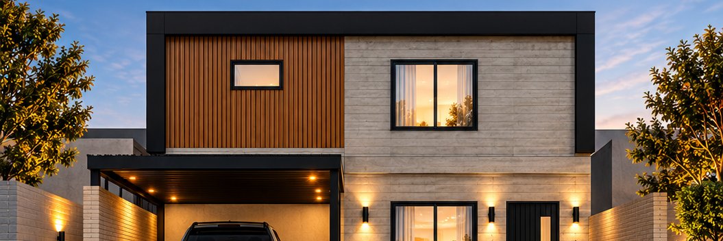 Proyecto Franco: Vivienda de dos plantas con garage semicubierto